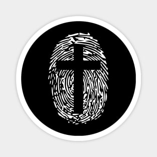 jesus-christ-team-jesus- religious - gift - cross fingerprint Magnet